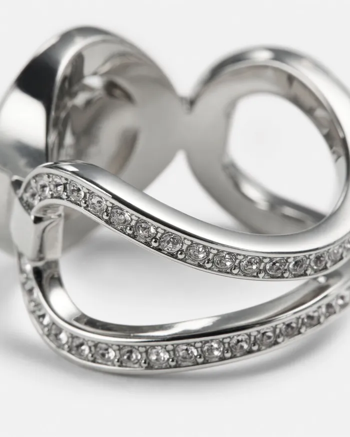 Versace Crystal Medusa 03995 Ring Silver WomenMen Rings