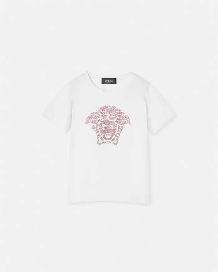 Versace Crystal Medusa TShirt Light Pink Kids Shirts and Tshirts