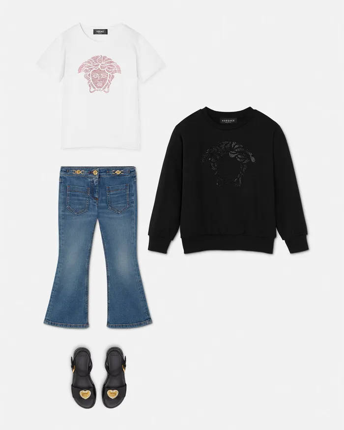 Versace Crystal Medusa TShirt Light Pink Kids Shirts and Tshirts