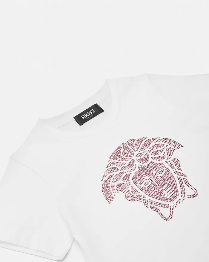 Versace Crystal Medusa TShirt Light Pink Kids Shirts and Tshirts