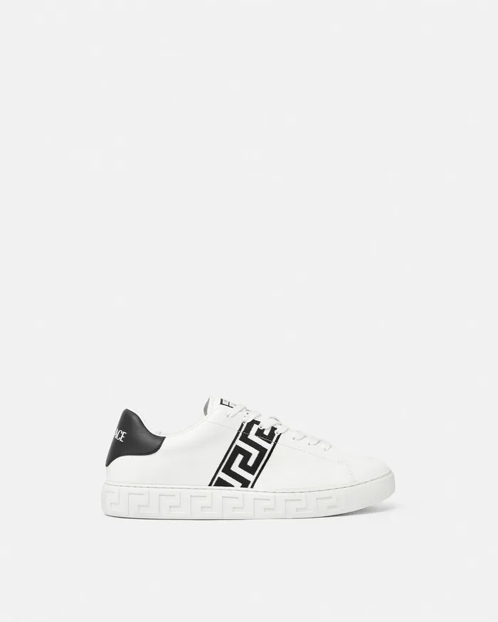 Versace Embroidered Greca Sneakers Blackwhite Men Sneakers