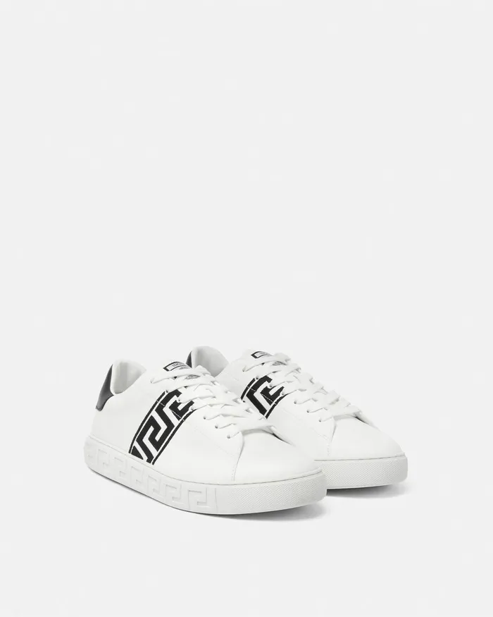Versace Embroidered Greca Sneakers Blackwhite Men Sneakers