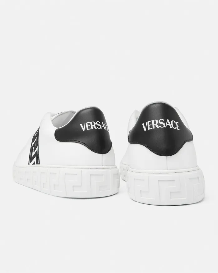 Versace Embroidered Greca Sneakers Blackwhite Men Sneakers