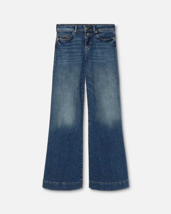 Versace Flared Jeans Blue Women Jeans Couture