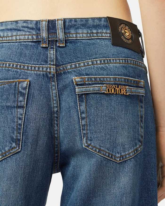 Versace Flared Jeans Blue Women Jeans Couture