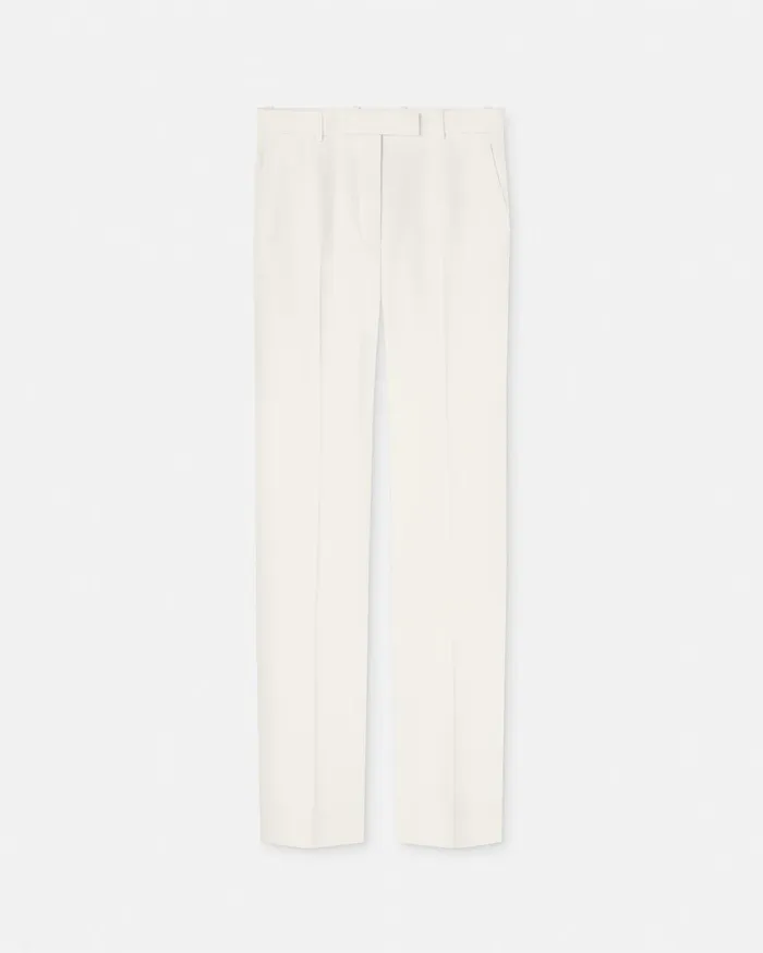 Versace Grain De Poudre StraightLeg Pants White Women Pants and Shorts