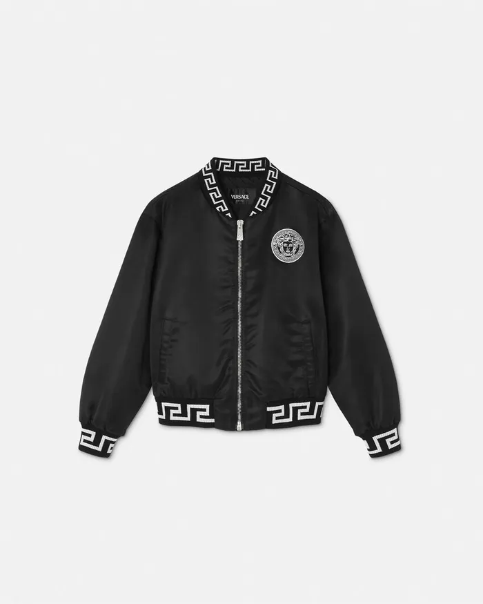 Versace Greca Bomber Jacket Black Kids Outerwear