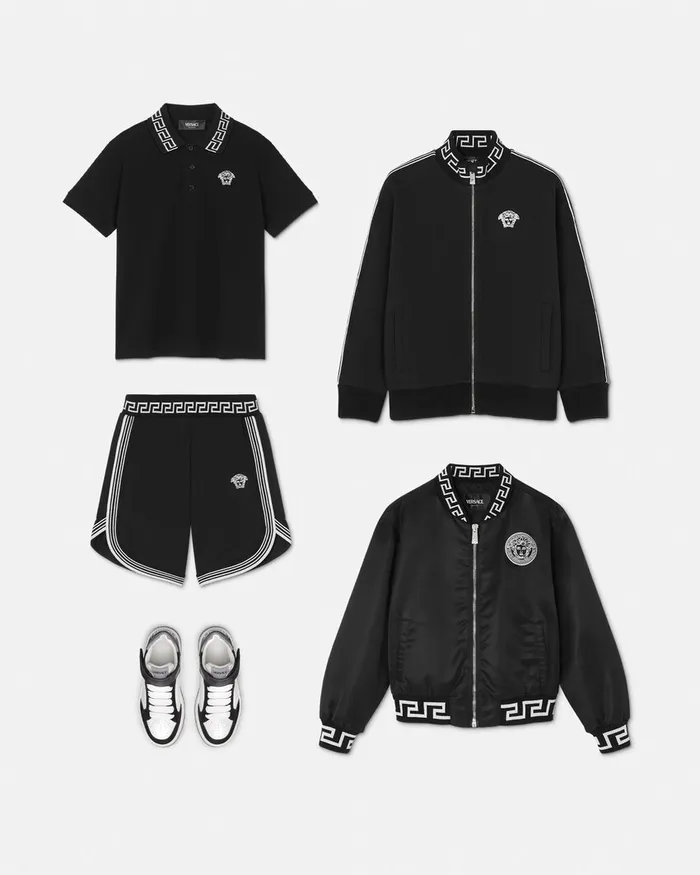 Versace Greca Bomber Jacket Black Kids Outerwear