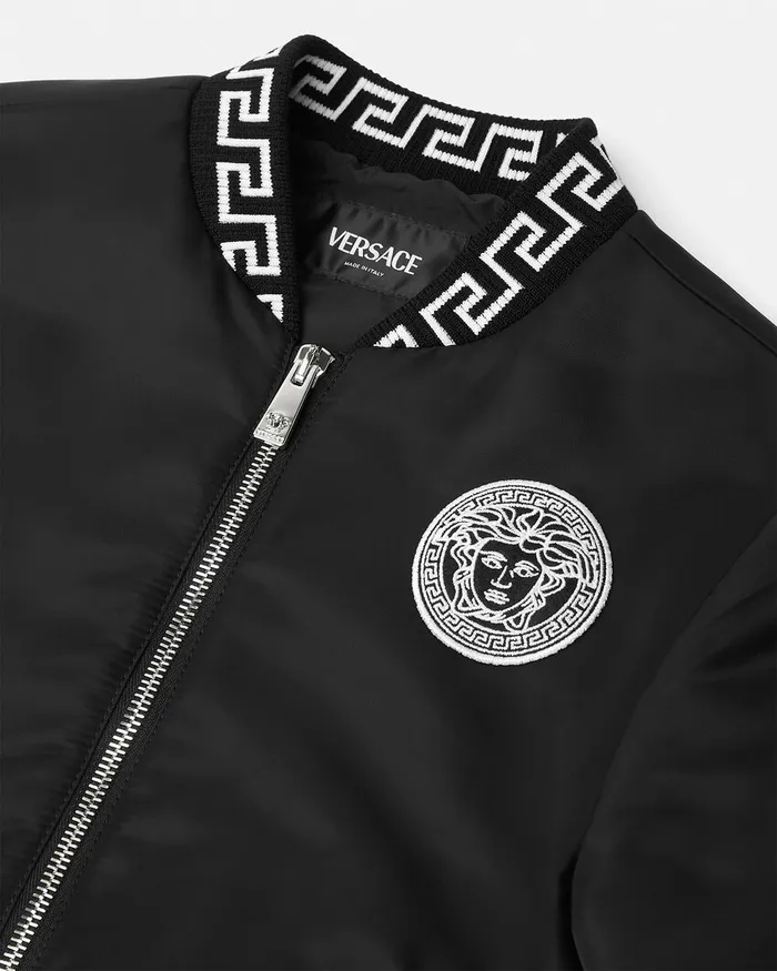 Versace Greca Bomber Jacket Black Kids Outerwear