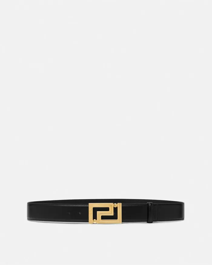 Versace Greca Leather Belt 4 Cm Blackgold Men Belts