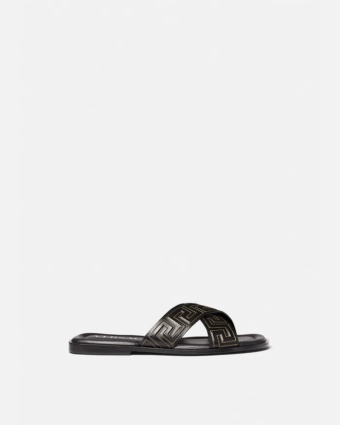 Versace Greca Sandals Black Men Sandals and Slides