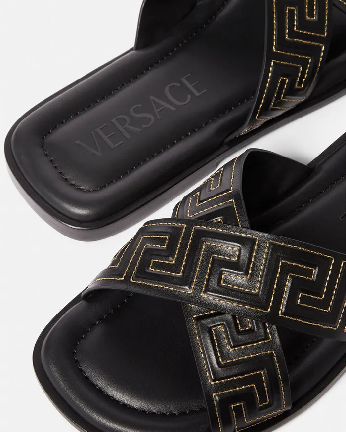 Versace Greca Sandals Black Men Sandals and Slides