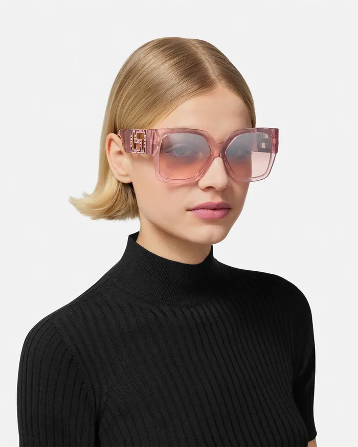 Versace Greca Sunglasses Pink Women Sunglasses