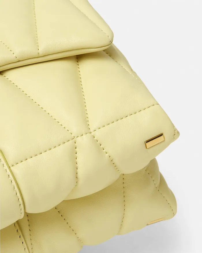 Versace Kleio Quilted Shoulder Bag Yellow Women Shoulder and Crossbody