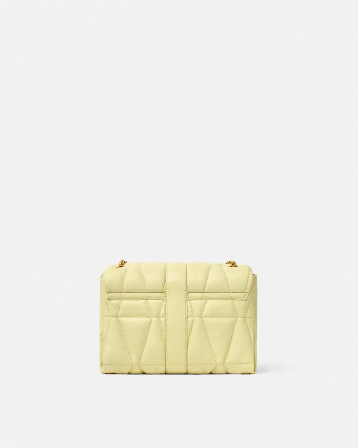Versace Kleio Quilted Shoulder Bag Yellow Women Shoulder and Crossbody
