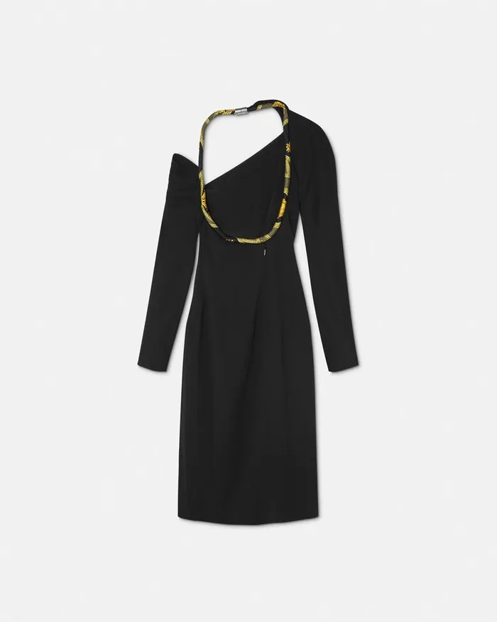 Versace La Coupe Des Dieux Midi Dress Black Women Dresses