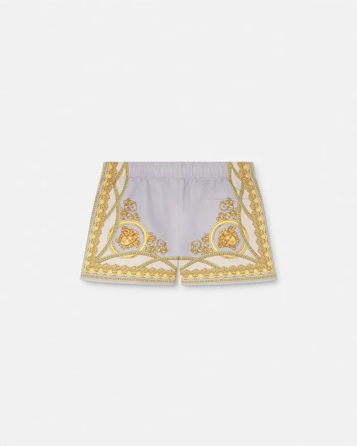 Versace La Coupe Des Dieux Swim Shorts Grayprint Men Swimwear