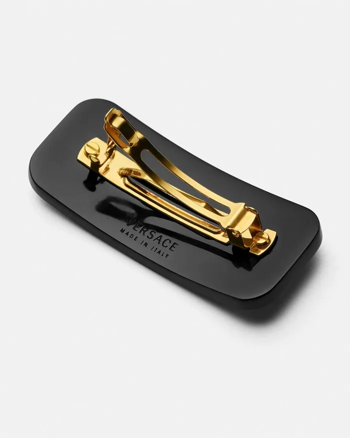 Versace Left Crystal Milano Hair Clip Black Women Hair Accessories