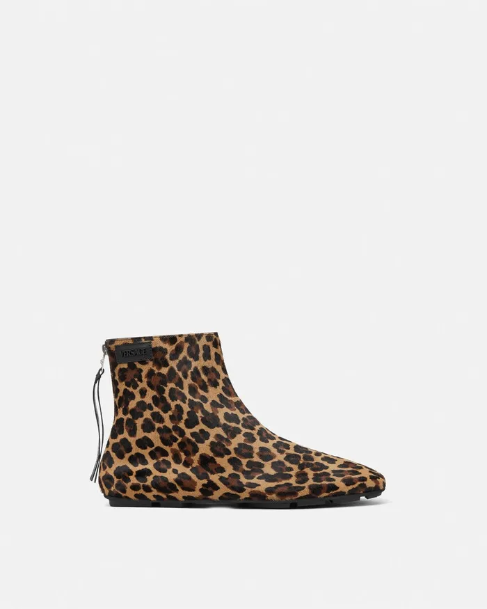 Versace Leopard Villa Ankle Boots Animalier Men Boots