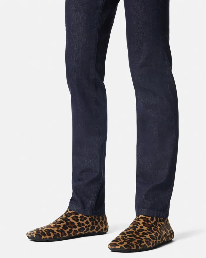 Versace Leopard Villa Ankle Boots Animalier Men Boots