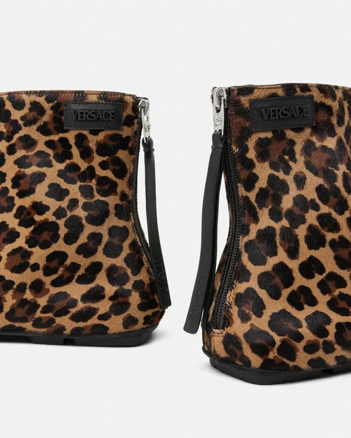 Versace Leopard Villa Ankle Boots Animalier Men Boots