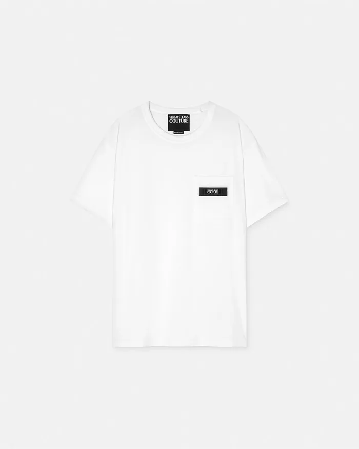 Versace Logo TShirt Whiteprint Men Jeans Couture