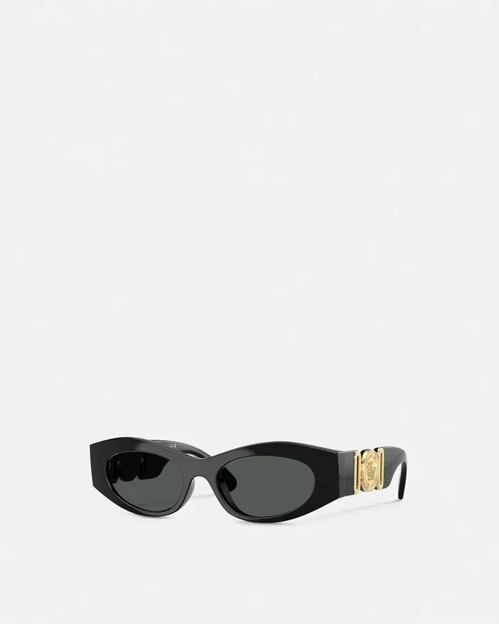 Versace Medusa Biggie CatEye Sunglasses Blackgold Women Sunglasses