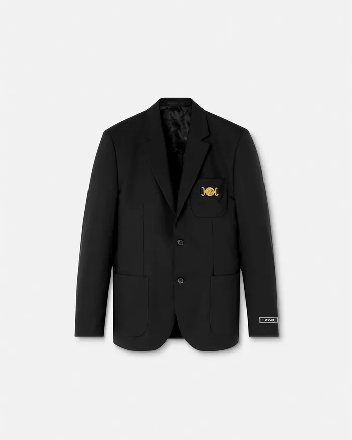 Versace Medusa Biggie SingleBreasted Blazer Black Men Blazers and Suits