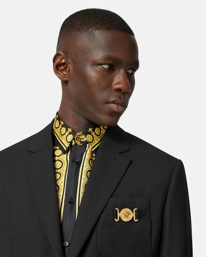 Versace Medusa Biggie SingleBreasted Blazer Black Men Blazers and Suits