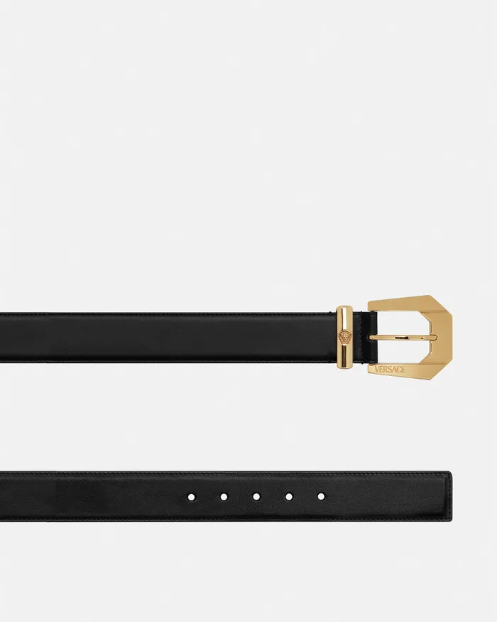 Versace Medusa Heritage Leather Belt 4 Cm Blackgold Women Belts