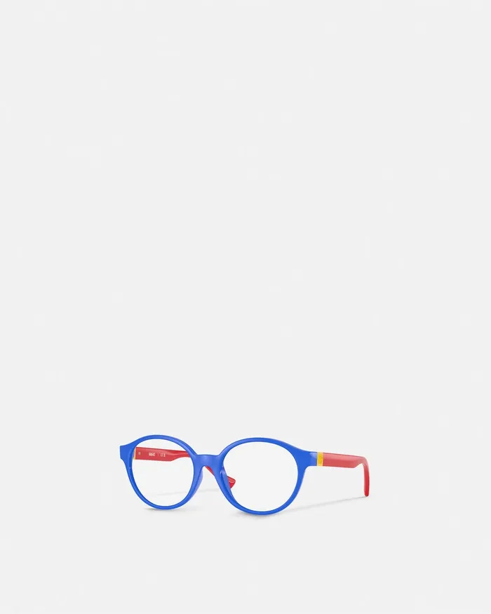 Versace Medusa Plaque Round Glasses Bluered Kids Eyewear