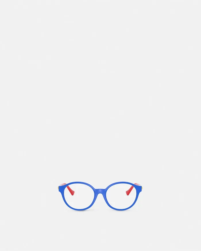 Versace Medusa Plaque Round Glasses Bluered Kids Eyewear