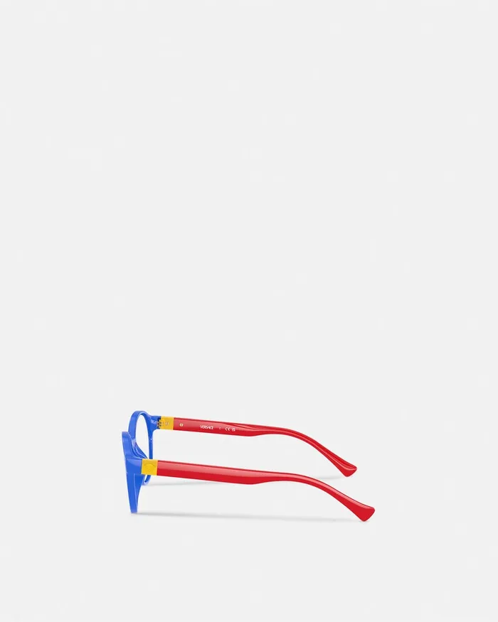 Versace Medusa Plaque Round Glasses Bluered Kids Eyewear