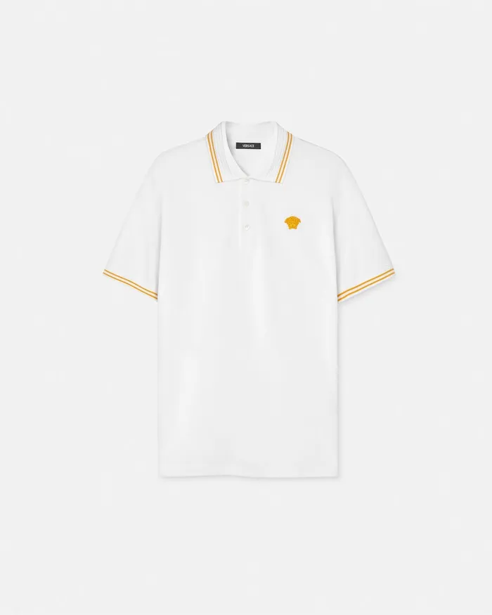 Versace Medusa Polo Shirt White Men TShirts and Polos
