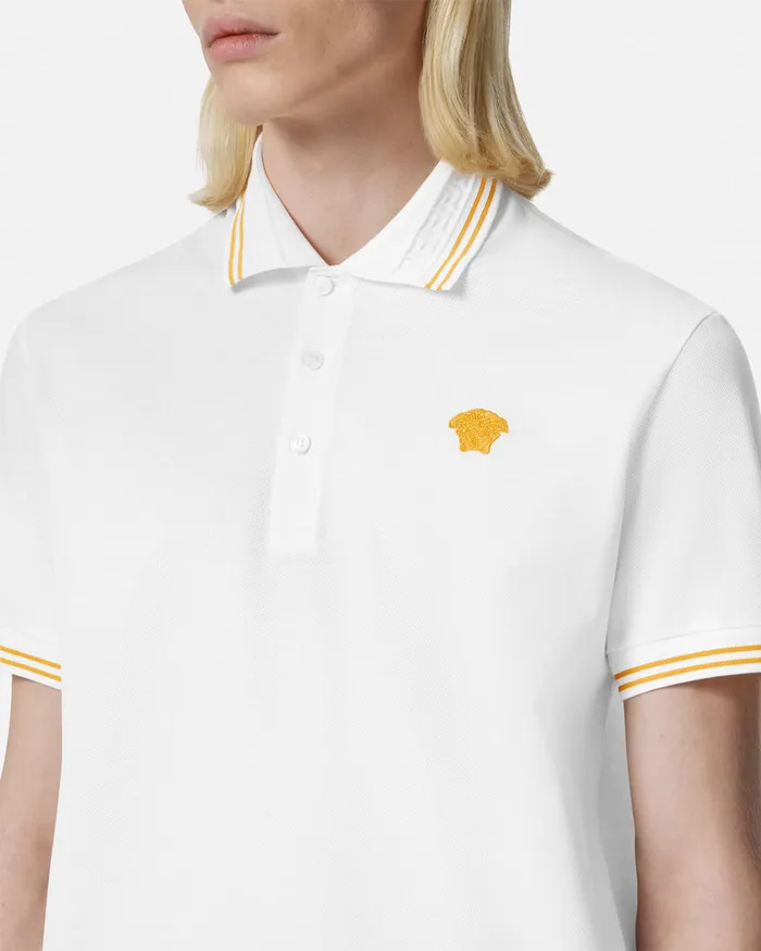 Versace Medusa Polo Shirt White Men TShirts and Polos
