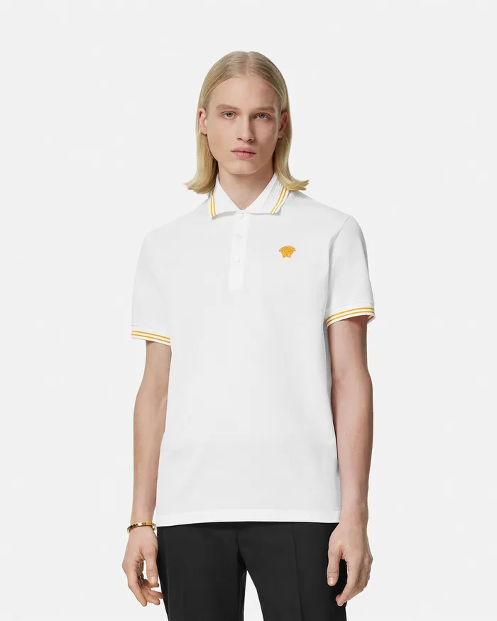 Versace Medusa Polo Shirt White Men TShirts and Polos