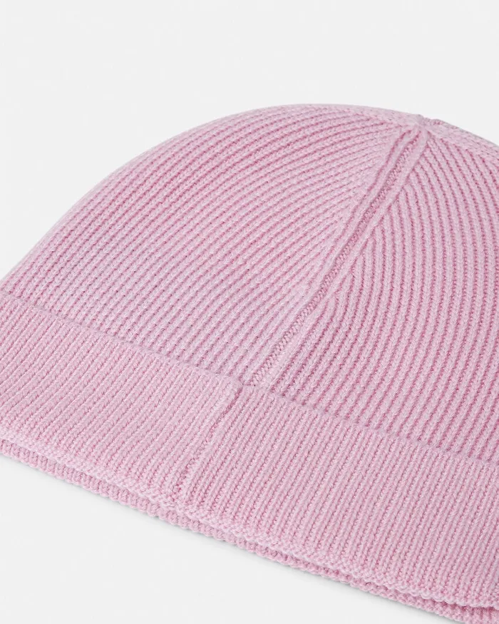 Versace Medusa Wool Ribbed Beanie Light Pink WomenMen Hats and Caps