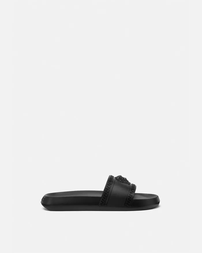 Versace Palazzo Sliders Black Men Sandals and Slides