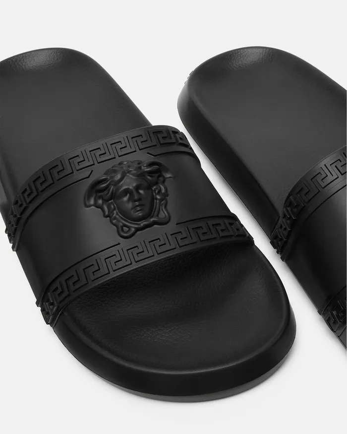 Versace Palazzo Sliders Black Men Sandals and Slides