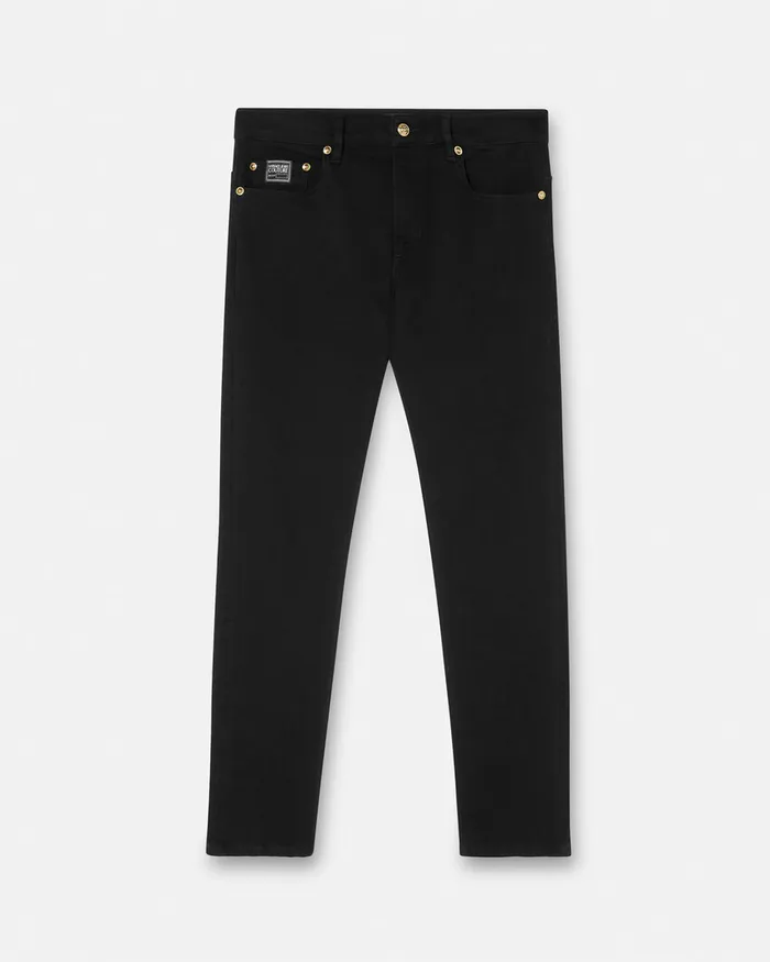 Versace Piece Number Slim Jeans Black Men Jeans Couture