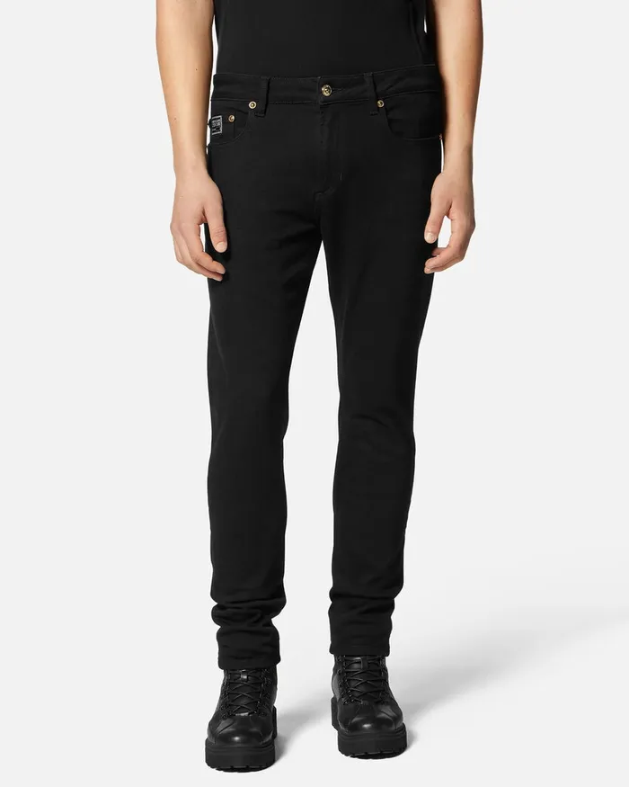Versace Piece Number Slim Jeans Black Men Jeans Couture