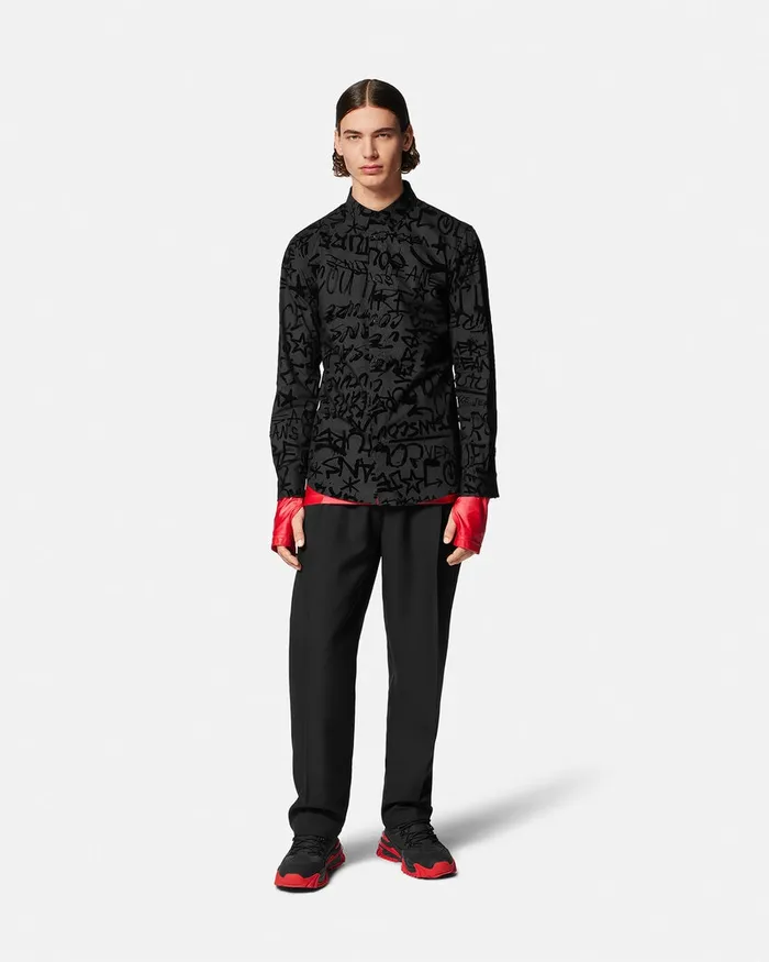 Versace Piece Number Trousers Blackprint Men Jeans Couture