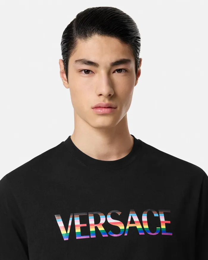 Versace Pride Barocco Logo TShirt Blackprint WomenMen TShirts and Sweatshirts