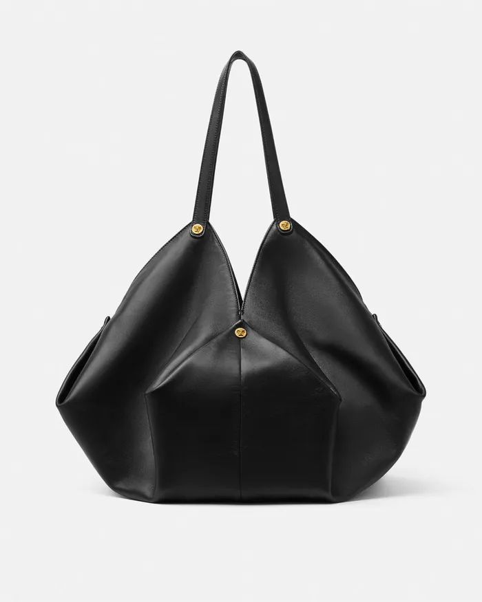 Versace Protea Large Shoulder Bag Blackgold Women Shoulder and Crossbody