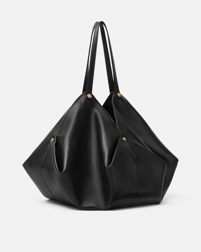 Versace Protea Large Shoulder Bag Blackgold Women Shoulder and Crossbody