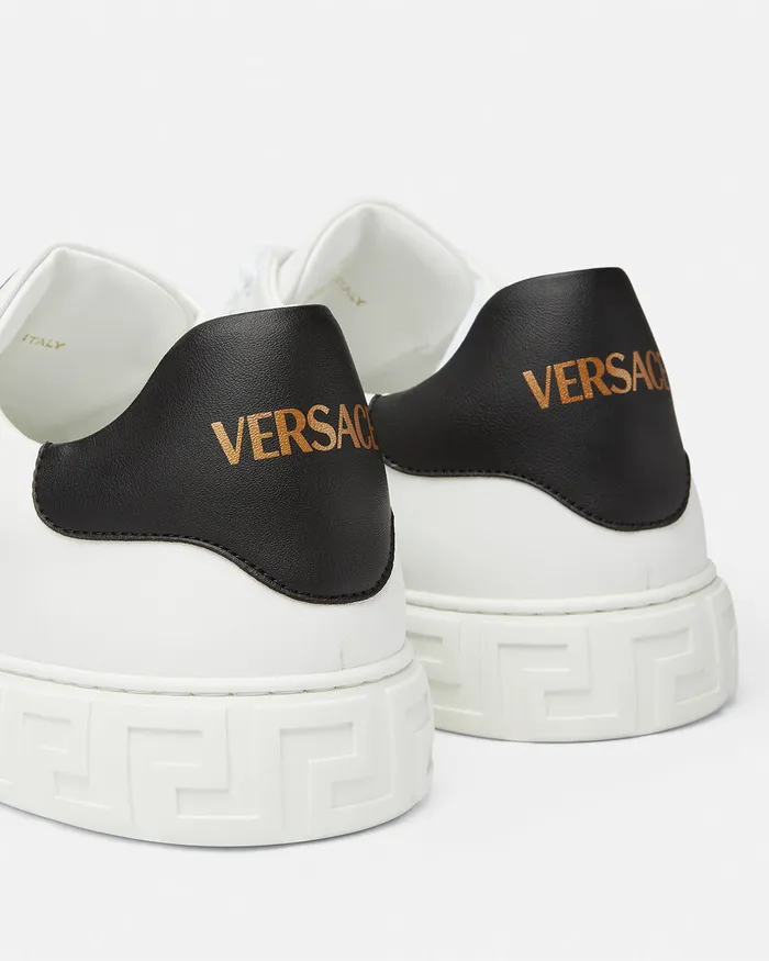 Versace Studded Greca Trainers Blackgold Men Sneakers