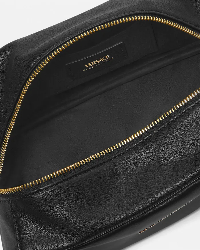 Versace Tag Bowling Shoulder Bag Blackgold WomenMen Versace Tag