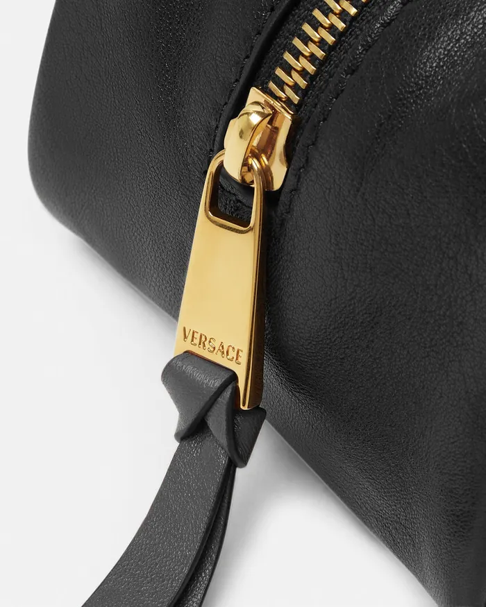 Versace Tag Bowling Shoulder Bag Blackgold WomenMen Versace Tag