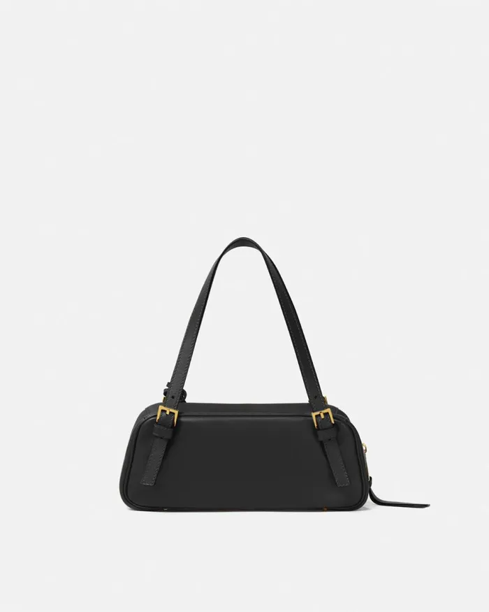 Versace Tag Bowling Shoulder Bag Blackgold WomenMen Versace Tag