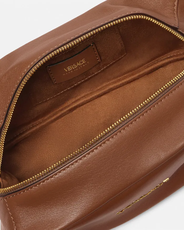 Versace Tag Bowling Shoulder Bag Brown WomenMen Top Handle